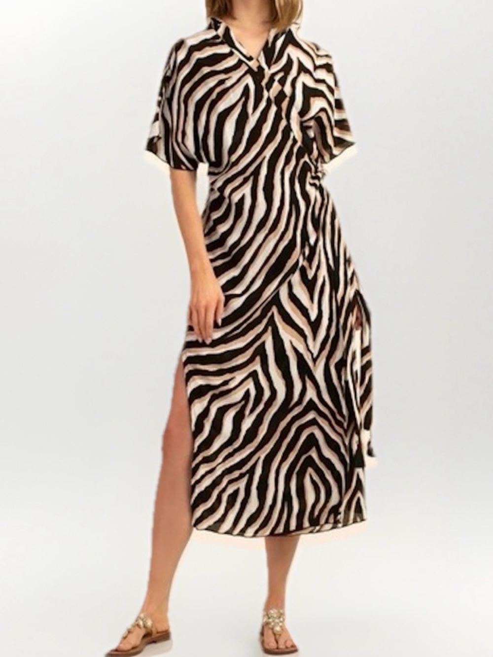 Trina Turk Women’s Vivant Midi Wrap Dress Swim Cover Up NWT S-M Beachy Boho